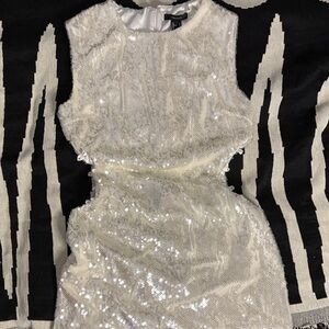 Forever 21 White Sequin Short Dress